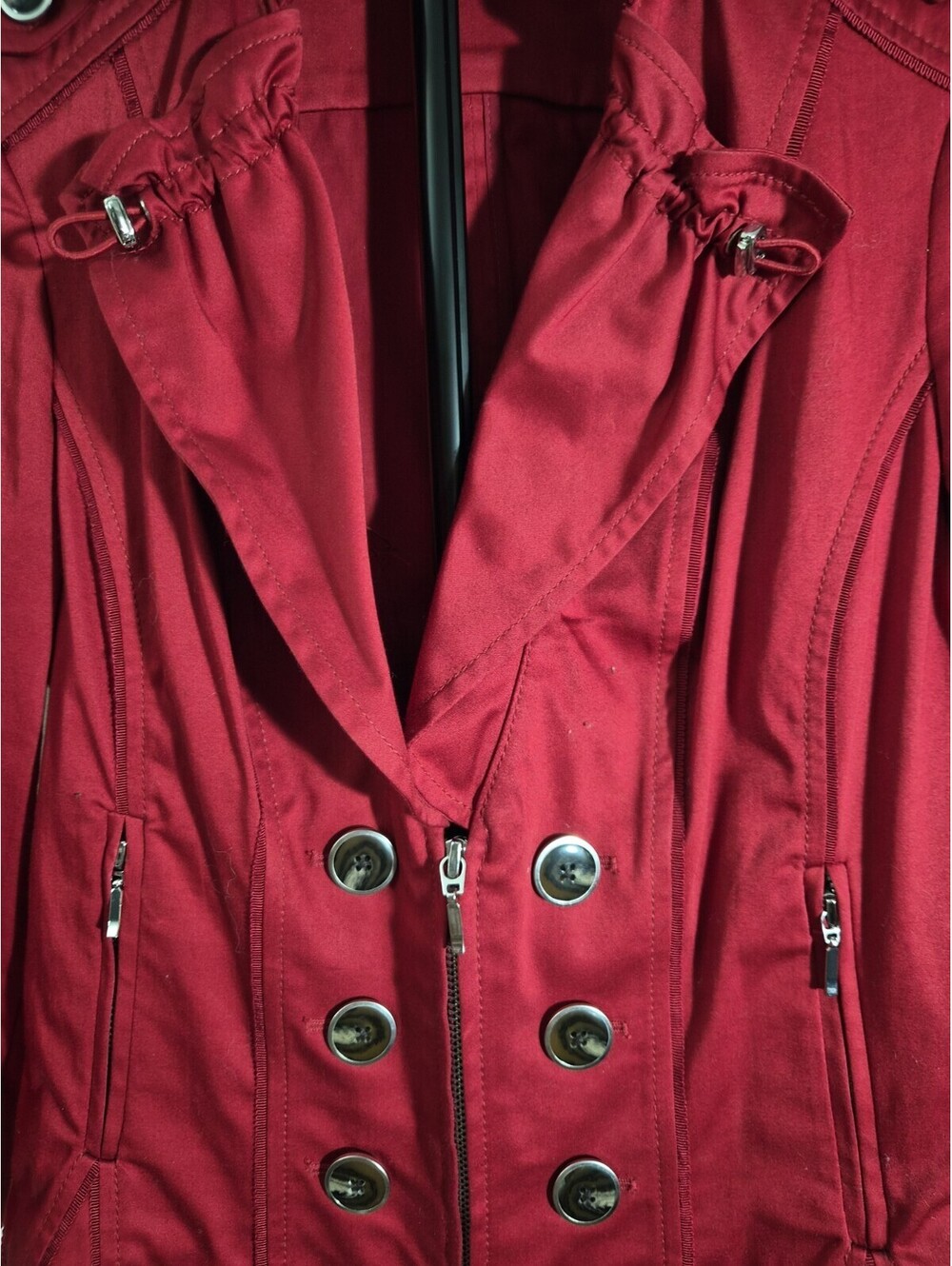 White House Black Market Red Military Jacket Blazer Size 6 - Picture 3 of 13